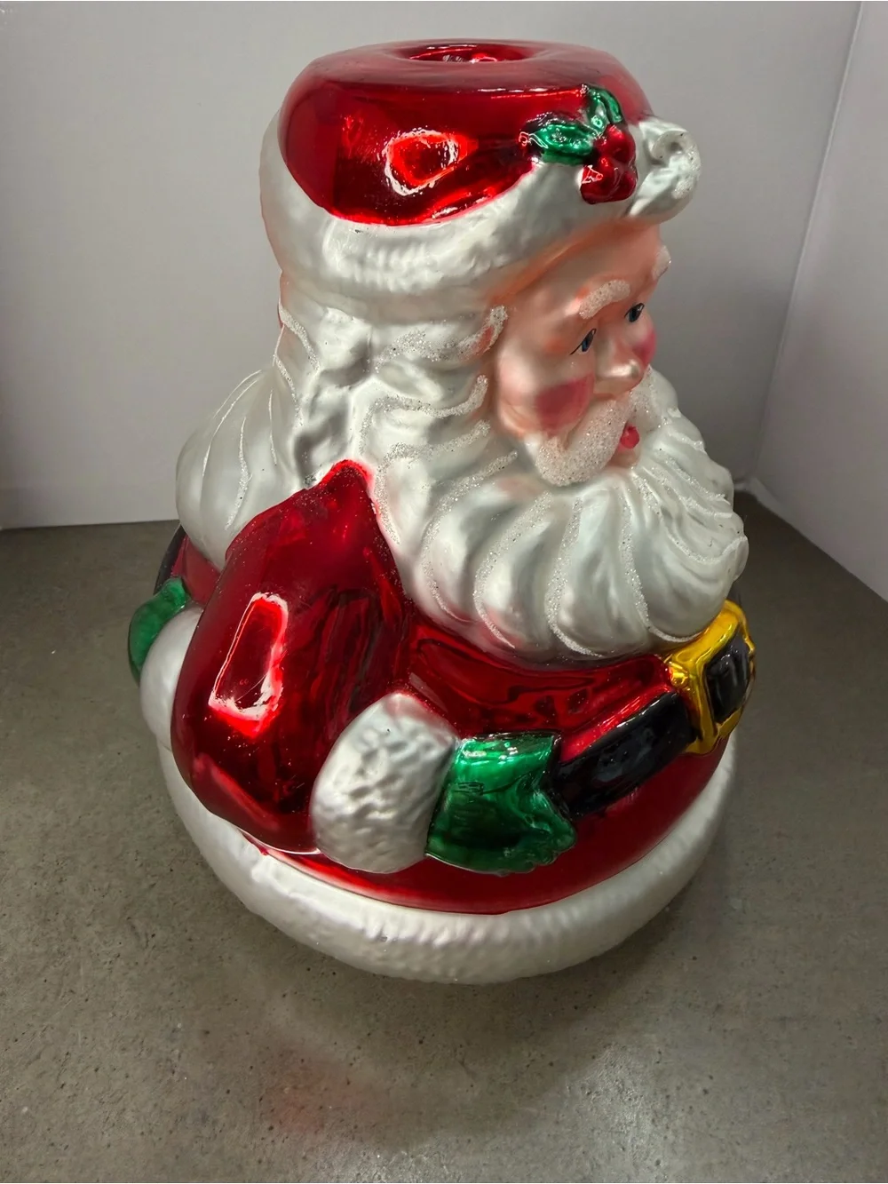 Department 56 Mercury Glass Santa Taper Candle Holder Holiday Christmas Decor